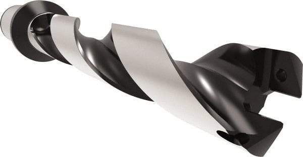 Allied Machine and Engineering - Series 32, 32 to 35mm Diam, 40mm Diam Straight Shank with Flange, Helical Flute Spade Drill - 175mm Max Depth, 227.7mm Body Length, 297.7mm OAL, Standard Length, Through Coolant - Industrial Tool & Supply