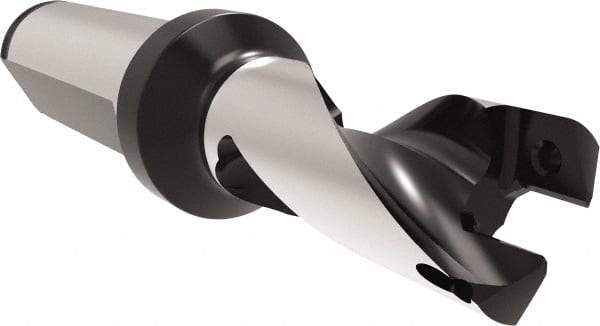 Allied Machine and Engineering - Series 16, 16 to 16.99mm Diam, 20mm Diam Straight Shank with Flange, Helical Flute Spade Drill - 21mm Max Depth, 50.8mm Body Length, 100.8mm OAL, Short Length, Through Coolant - Industrial Tool & Supply