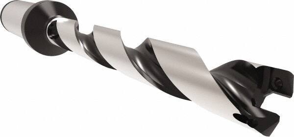 Allied Machine and Engineering - Series 11, 11 to 11.99mm Diam, 16mm Diam Straight Shank with Flange, Helical Flute Spade Drill - 83.9mm Max Depth, 110.6mm Body Length, 158.6mm OAL, Standard Length, Through Coolant - Industrial Tool & Supply