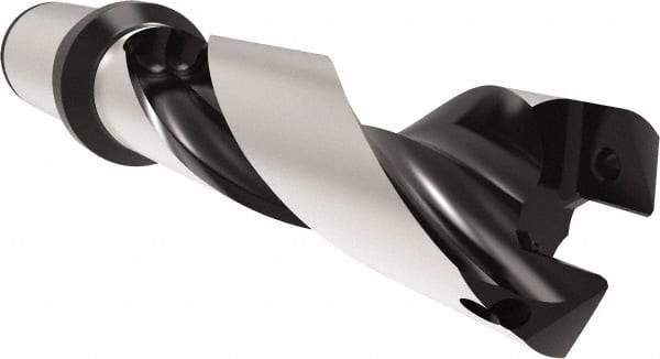 Allied Machine and Engineering - Series 32, 32 to 35mm Diam, 40mm Diam Straight Shank with Flange, Helical Flute Spade Drill - 105mm Max Depth, 157.7mm Body Length, 227.7mm OAL, Standard Length, Through Coolant - Industrial Tool & Supply