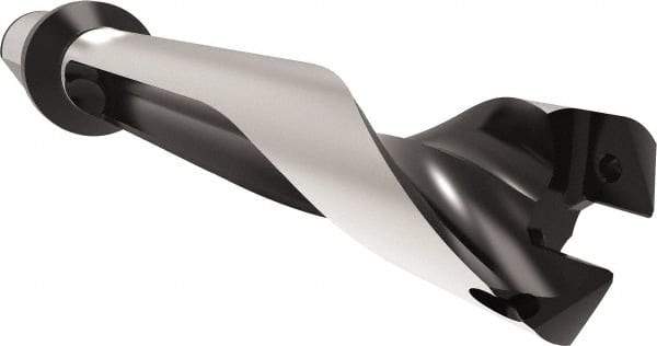 Allied Machine and Engineering - Series 32, 32 to 35mm Diam, 40mm Diam Straight Shank with Flange, Straight Flute Spade Drill - 175mm Max Depth, 227.7mm Body Length, 297.7mm OAL, Standard Length, Through Coolant - Industrial Tool & Supply