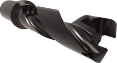 Allied Machine and Engineering - Series 32, 32 to 35mm Diam, 1-1/2" Diam Straight Shank with Flange, Helical Flute Spade Drill - 4-9/64" Max Depth, 6-29/64" Body Length, 8-57/64" OAL, Standard Length, Through Coolant - Industrial Tool & Supply