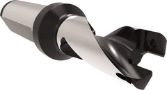 Allied Machine and Engineering - Series 17, 17 to 17.99mm Diam, 20mm Diam Straight Shank with Flange, Helical Flute Spade Drill - 21mm Max Depth, 50.5mm Body Length, 100.5mm OAL, Short Length, Through Coolant - Industrial Tool & Supply