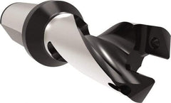 Allied Machine and Engineering - Series 26, 26 to 28.99mm Diam, 32mm Diam Straight Shank with Flange, Helical Flute Spade Drill - 32mm Max Depth, 72.9mm Body Length, 133mm OAL, Short Length, Through Coolant - Industrial Tool & Supply