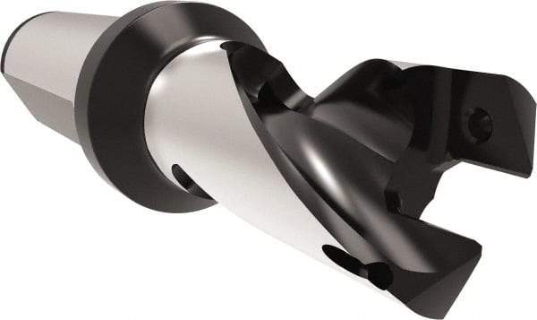 Allied Machine and Engineering - Series 22, 22 to 23.99mm Diam, 25mm Diam Straight Shank with Flange, Helical Flute Spade Drill - 27mm Max Depth, 60.1mm Body Length, 116.1mm OAL, Short Length, Through Coolant - Industrial Tool & Supply