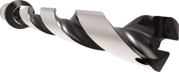 Allied Machine and Engineering - Series 32, 32 to 35mm Diam, 40mm Diam Straight Shank with Flange, Helical Flute Spade Drill - 244.9mm Max Depth, 297.7mm Body Length, 367.7mm OAL, Standard Length, Through Coolant - Industrial Tool & Supply