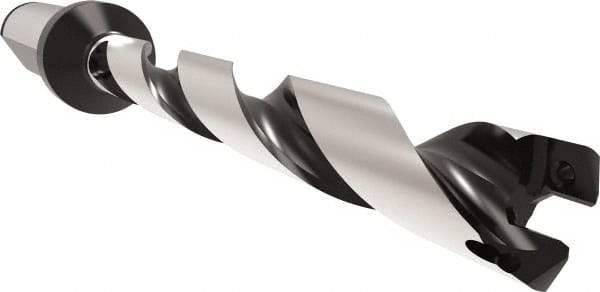 Allied Machine and Engineering - Series 11, 11 to 11.99mm Diam, 16mm Diam Straight Shank with Flange, Helical Flute Spade Drill - 83.9mm Max Depth, 110.6mm Body Length, 158.6mm OAL, Standard Length, Through Coolant - Industrial Tool & Supply
