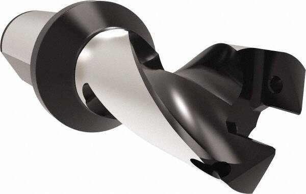 Allied Machine and Engineering - Series 32, 32 to 35mm Diam, 40mm Diam Straight Shank with Flange, Helical Flute Spade Drill - 38" Max Depth, 90.7mm Body Length, 160.7mm OAL, Short Length, Through Coolant - Industrial Tool & Supply