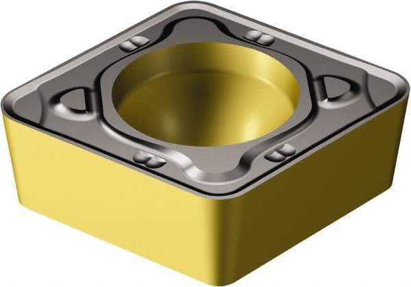 Sandvik Coromant - CCMT432 KR Grade 3210 Carbide Turning Insert - TiCN/AI2O3/TiN Finish, 80° Diamond, 1/2" Inscr Circle, 3/16" Thick, 1/32" Corner Radius - Industrial Tool & Supply
