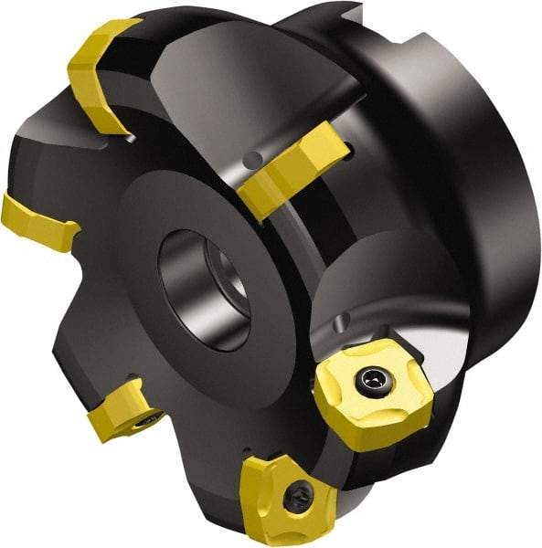 Sandvik Coromant - 125mm Cut Diam, 40mm Arbor Hole, 6mm Max Depth of Cut, 65° Indexable Chamfer & Angle Face Mill - 12 Inserts, R365-1505ZNE Insert, Right Hand Cut, Series CoroMill 365 - Industrial Tool & Supply