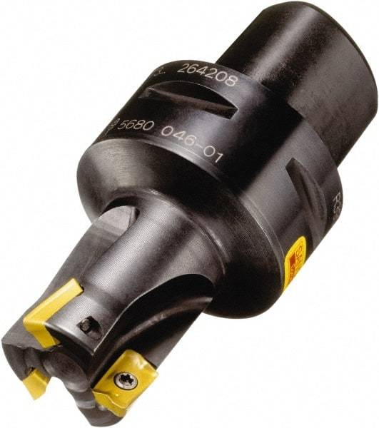 Sandvik Coromant - 5 Inserts, 66mm Cut Diam, 63mm Arbor Diam, 15.4mm Max Depth of Cut, Indexable Square-Shoulder Face Mill - 90° Lead Angle, 60mm High, R390-18.. Insert Compatibility, Through Coolant, Series CoroMill 390 - Industrial Tool & Supply