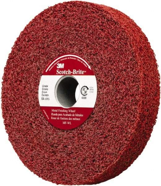 3M - 6" Diam, 1" Face Width, 1-1/4" Center Hole, Coarse Grade, Aluminum Oxide Deburring Wheel - Convolute, Hard Density 5 Grade, 6,000 RPM - Industrial Tool & Supply
