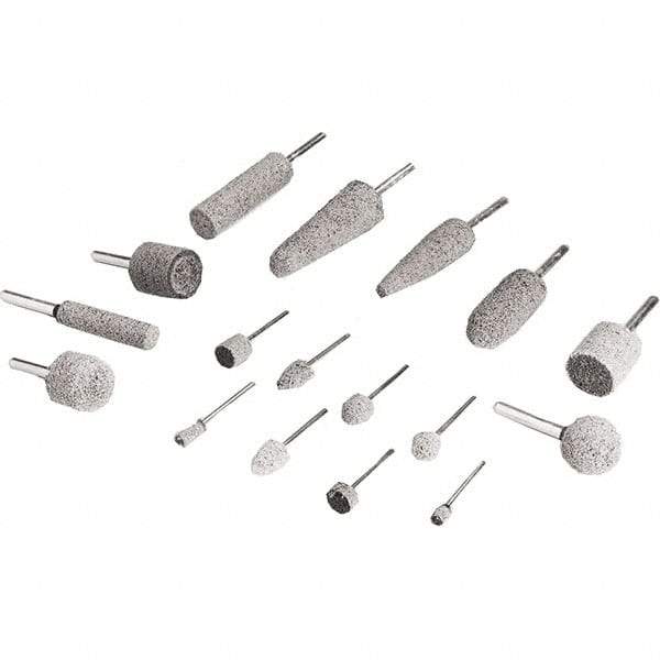 3M - 7/8" Head Diam x 2" Thickness, A11, Pointed Tree End, Silicon Carbide Mounted Point - Gray, Fine Grade, 19,860 RPM - Industrial Tool & Supply