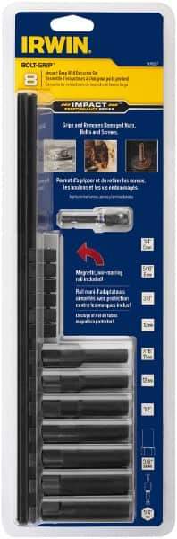 Irwin - 8 Piece Bolt Extractor Set - Magnetic Rail - Industrial Tool & Supply