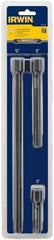 Irwin - 3/8" Drive Socket Extension Set - 3 Pieces, Includes 3, 6, 12" Lengths - Industrial Tool & Supply
