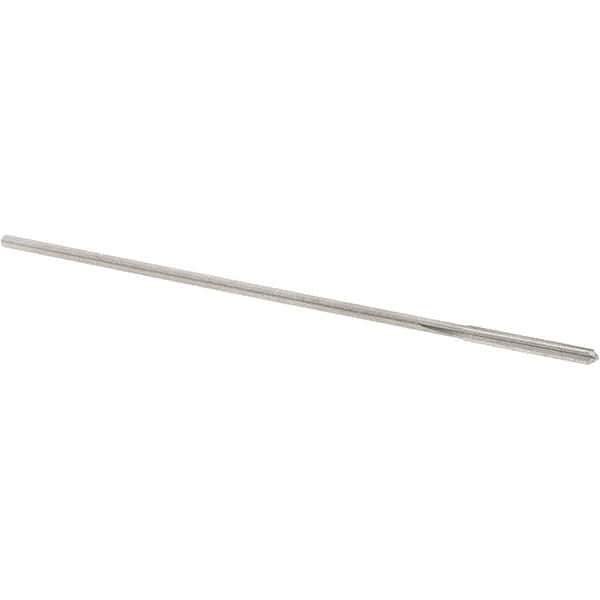 Alvord Polk - 0.059" High Speed Steel 4 Flute Chucking Reamer - Straight Flute, 0.051" Straight Shank, 1/2" Flute Length, 2-1/2" OAL - Industrial Tool & Supply