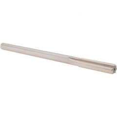 Alvord Polk - 0.4905" High Speed Steel 6 Flute Chucking Reamer - Straight Flute, 0.4355" Straight Shank, 2" Flute Length, 8" OAL - Industrial Tool & Supply