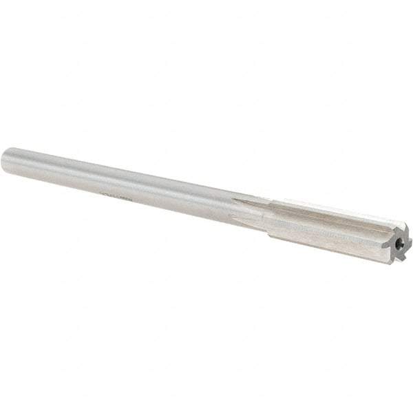 Alvord Polk - 0.4555" High Speed Steel 6 Flute Chucking Reamer - Straight Flute, 0.373" Straight Shank, 1-3/4" Flute Length, 7" OAL - Industrial Tool & Supply