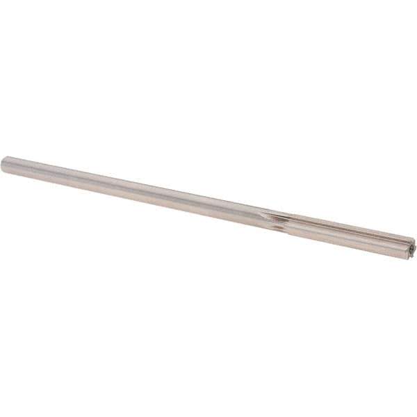 Alvord Polk - 0.247" High Speed Steel 6 Flute Chucking Reamer - Straight Flute, 0.2329" Straight Shank, 1-1/2" Flute Length, 6" OAL - Industrial Tool & Supply