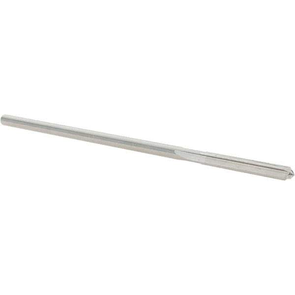 Alvord Polk - 0.145" High Speed Steel 4 Flute Chucking Reamer - Straight Flute, 0.135" Straight Shank, 1" Flute Length, 4" OAL - Industrial Tool & Supply