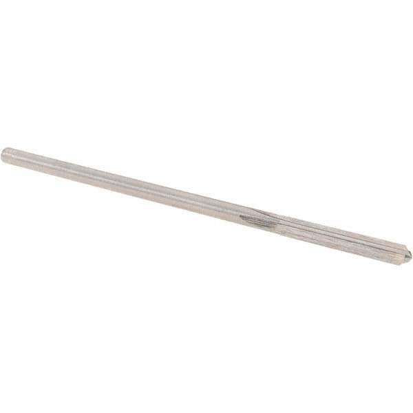 Alvord Polk - 0.141" High Speed Steel 4 Flute Chucking Reamer - Straight Flute, 0.135" Straight Shank, 1" Flute Length, 4" OAL - Industrial Tool & Supply