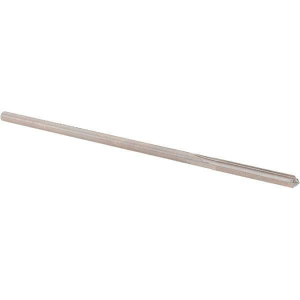 Alvord Polk - 0.1355" High Speed Steel 4 Flute Chucking Reamer - Straight Flute, 0.1275" Straight Shank, 1" Flute Length, 4" OAL - Industrial Tool & Supply