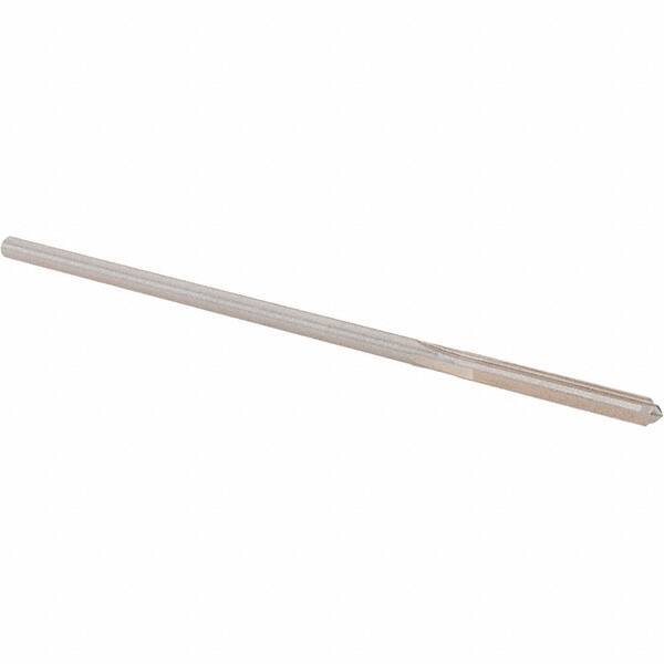 Alvord Polk - 0.134" High Speed Steel 4 Flute Chucking Reamer - Straight Flute, 0.1275" Straight Shank, 1" Flute Length, 4" OAL - Industrial Tool & Supply