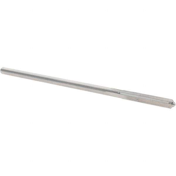 Alvord Polk - 0.1295" High Speed Steel 4 Flute Chucking Reamer - Straight Flute, 0.119" Straight Shank, 7/8" Flute Length, 3-1/2" OAL - Industrial Tool & Supply