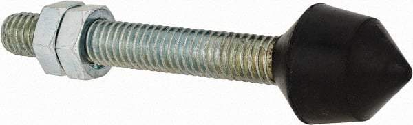 De-Sta-Co - 3/8-16 Carbon Steel Cap Tip Clamp Spindle Assembly - 63.5mm Thread Length, 88.9mm OAL, Cone Cushion Cap, 0.79" Tip Surface Diam, Use with Toggle Clamps - Industrial Tool & Supply