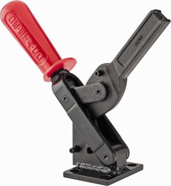 De-Sta-Co - 1,601 Lb Holding Capacity, Vertical Handle, Manual Hold Down Toggle Clamp - 71° Handle Movement, 132° Bar Opening, Solid Bar, Flanged Base, Oxide Finish, Forged Alloy Steel - Industrial Tool & Supply