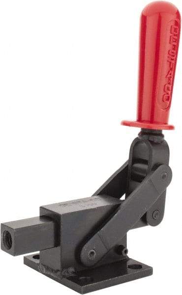 De-Sta-Co - 5,800.07 Lb Load Capacity, Flanged Base, Carbon Steel, Standard Straight Line Action Clamp - 4 Mounting Holes, 0.41" Mounting Hole Diam, 0.41" Plunger Diam, Straight Handle - Industrial Tool & Supply