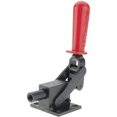 De-Sta-Co - 5,800.07 Lb Load Capacity, Flanged Base, Carbon Steel, Standard Straight Line Action Clamp - 4 Mounting Holes, 0.41" Mounting Hole Diam, 1.14" Plunger Diam, Straight Handle - Industrial Tool & Supply