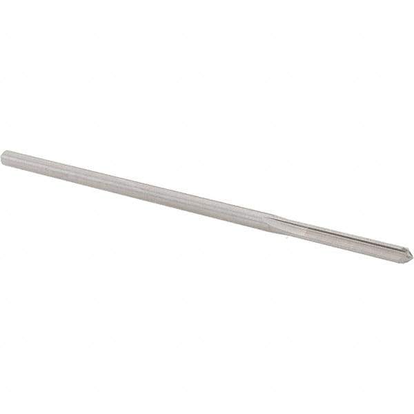 Alvord Polk - 0.1465" High Speed Steel 4 Flute Chucking Reamer - Straight Flute, 0.143" Straight Shank, 1" Flute Length, 4" OAL - Industrial Tool & Supply