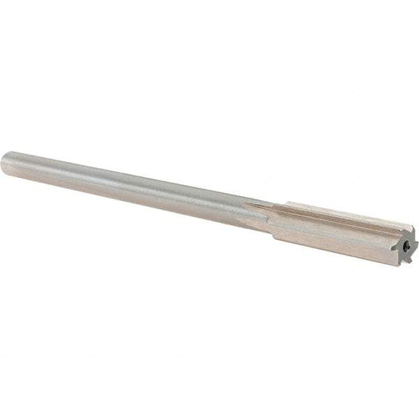 Alvord Polk - 0.472" High Speed Steel 6 Flute Chucking Reamer - Straight Flute, 0.4355" Straight Shank, 2" Flute Length, 8" OAL - Industrial Tool & Supply