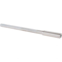 Alvord Polk - 0.474" High Speed Steel 6 Flute Chucking Reamer - Straight Flute, 0.4355" Straight Shank, 2" Flute Length, 8" OAL - Industrial Tool & Supply