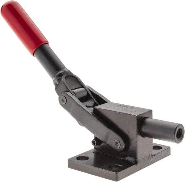 De-Sta-Co - 2,499.88 Lb Load Capacity, Flanged Base, Carbon Steel, Standard Straight Line Action Clamp - 4 Mounting Holes, 0.34" Mounting Hole Diam, 0.51" Plunger Diam, Straight Handle - Industrial Tool & Supply