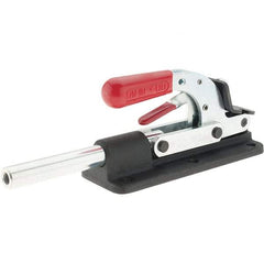 De-Sta-Co - 7,508.62 Lb Load Capacity, Flanged Base, Carbon Steel, Standard Straight Line Action Clamp - 6 Mounting Holes, 0.41" Mounting Hole Diam, 0.87" Plunger Diam, Straight Handle - Industrial Tool & Supply