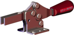 De-Sta-Co - 202 Lb Holding Capacity, Horizontal Handle, Manual Hold Down Toggle Clamp - 61° Handle Movement, 91° Bar Opening, U-Bar, Flanged Base, Carbon Steel - Industrial Tool & Supply
