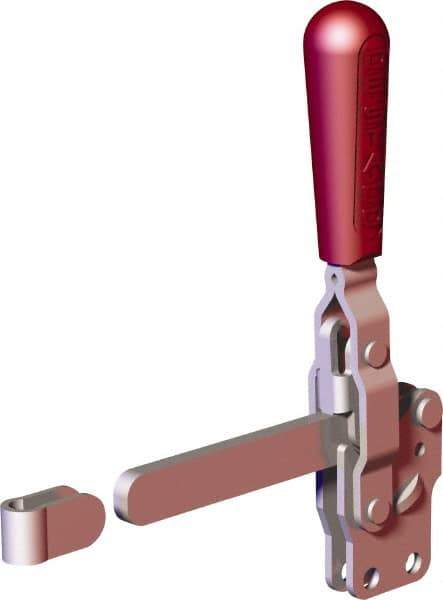 De-Sta-Co - 499 Lb Holding Capacity, Vertical Handle, Manual Hold Down Toggle Clamp - 57° Handle Movement, 99° Bar Opening, Solid Bar, Straight Base, Carbon Steel - Industrial Tool & Supply