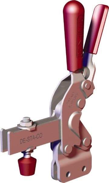 De-Sta-Co - 1,401 Lb Holding Capacity, Vertical Handle, Manual Hold Down Toggle Clamp - 66° Handle Movement, 78° Bar Opening, U-Bar, Straight Base, Carbon Steel - Industrial Tool & Supply