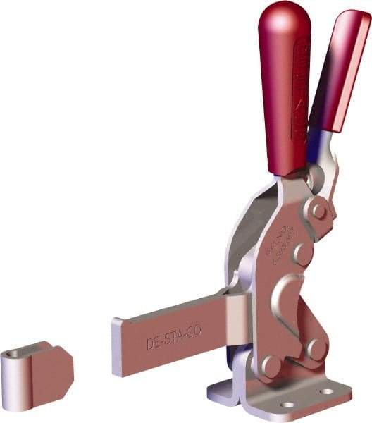 De-Sta-Co - 1,401 Lb Holding Capacity, Vertical Handle, Manual Hold Down Toggle Clamp - 66° Handle Movement, 78° Bar Opening, Solid Bar, Flanged Base, Carbon Steel - Industrial Tool & Supply
