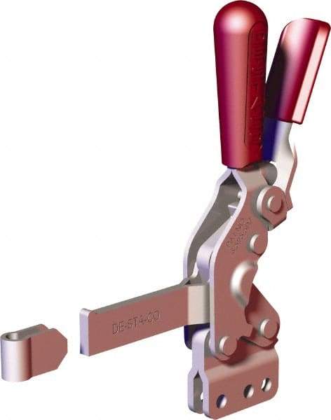 De-Sta-Co - 1,000 Lb Holding Capacity, Vertical Handle, Manual Hold Down Toggle Clamp - 64° Handle Movement, 76° Bar Opening, Solid Bar, Straight Base, Carbon Steel - Industrial Tool & Supply
