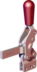 De-Sta-Co - 607 Lb Holding Capacity, Vertical Handle, Manual Hold Down Toggle Clamp - 66° Handle Movement, 75° Bar Opening, Solid Bar, Straight Base, Carbon Steel - Industrial Tool & Supply
