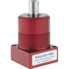 De-Sta-Co - 40 Lb Clamping Force, Right Hand Swing, 26.92mm Total Stroke, Double-Acting Pneumatic Swing Clamp - 10-32 Port, 70.87mm Body Length x 32mm Body Width, 0.99 Cu In, 100 Max psi - Industrial Tool & Supply