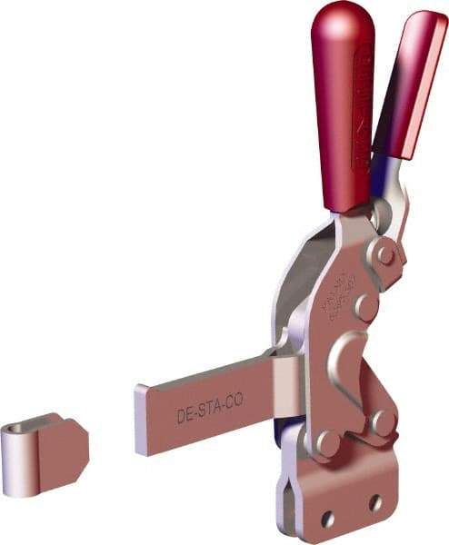 De-Sta-Co - 1,401 Lb Holding Capacity, Vertical Handle, Manual Hold Down Toggle Clamp - 66° Handle Movement, 78° Bar Opening, Solid Bar, Straight Base, Carbon Steel - Industrial Tool & Supply