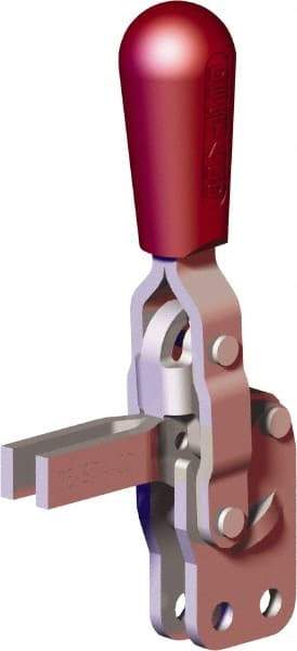 De-Sta-Co - 200 Lb Holding Capacity, Vertical Handle, Manual Hold Down Toggle Clamp - 65° Handle Movement, 105° Bar Opening, U-Bar, Straight Base, Carbon Steel - Industrial Tool & Supply