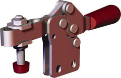 De-Sta-Co - 151 Lb Holding Capacity, Horizontal Handle, Manual Hold Down Toggle Clamp - 60° Handle Movement, 90° Bar Opening, U-Bar, Straight Base, Carbon Steel - Industrial Tool & Supply