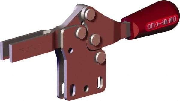 De-Sta-Co - 202 Lb Holding Capacity, Horizontal Handle, Manual Hold Down Toggle Clamp - 61° Handle Movement, 91° Bar Opening, U-Bar, Straight Base, Carbon Steel - Industrial Tool & Supply