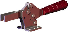 De-Sta-Co - 499 Lb Holding Capacity, Horizontal Handle, Manual Hold Down Toggle Clamp - 56° Handle Movement, 91° Bar Opening, U-Bar, Flanged Base, Carbon Steel - Industrial Tool & Supply