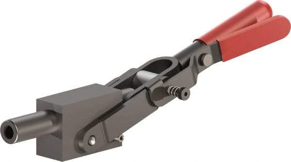 De-Sta-Co - 5,800.07 Lb Load Capacity, Solid Base, Carbon Steel, Standard Straight Line Action Clamp - 1.14" Plunger Diam, Straight Handle - Industrial Tool & Supply